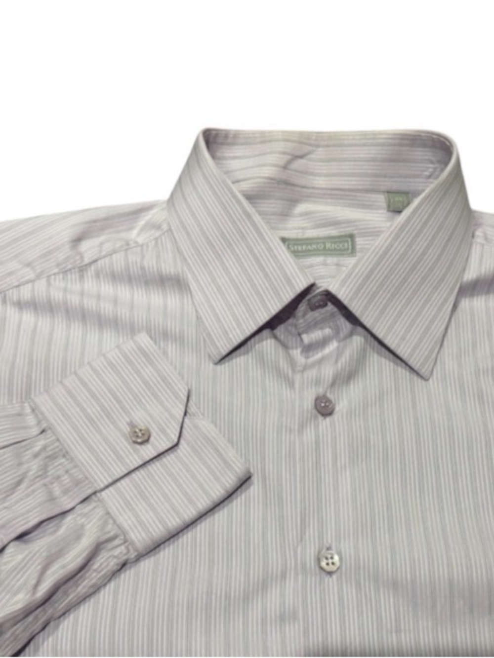 Stefano Ricci Men’s Long Sleeve Cotton Dress Shirt Light Lavender Size 44 17.5